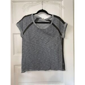 Converse Grey Terry Cloth Short Sleeve Top with Mesh Inserts, Medium